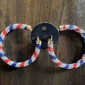 Viola - Patriotic Hoop Earrings